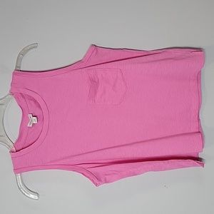 BG095 J. Crew Pink sleeveless pocket tank top